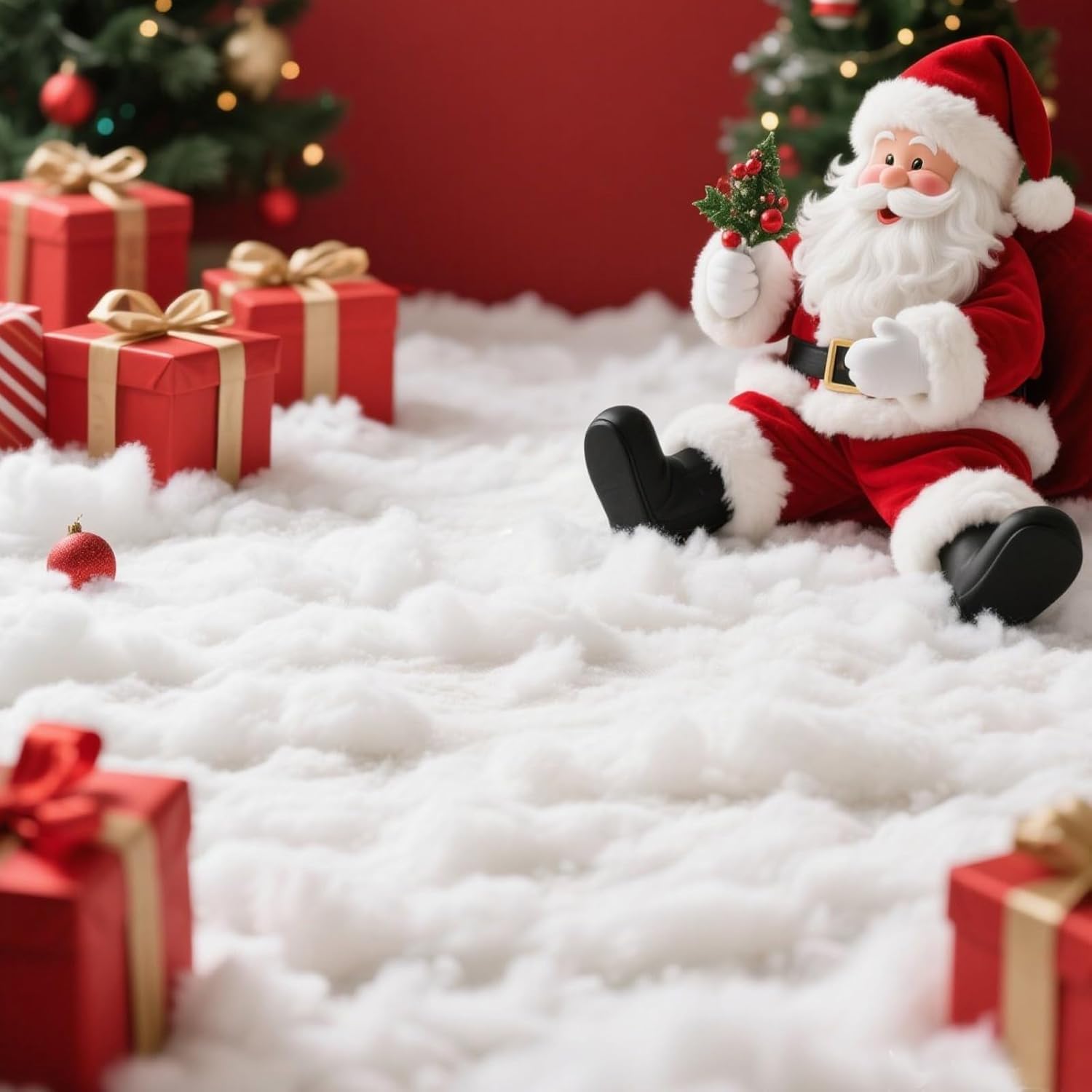 Skiennix Christmas Fake Snow Decoration - 7 Oz Fluffy White Artificial Snow for Holiday Decor | Indoor Winter Home Accent