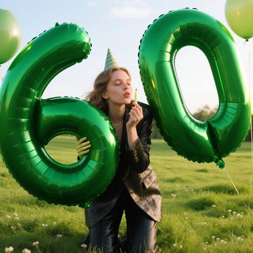 Jumbo Mylar Foil Balloon - 40 Inch Green Number 6 - Perfect for Birthday & Wedding Celebrations