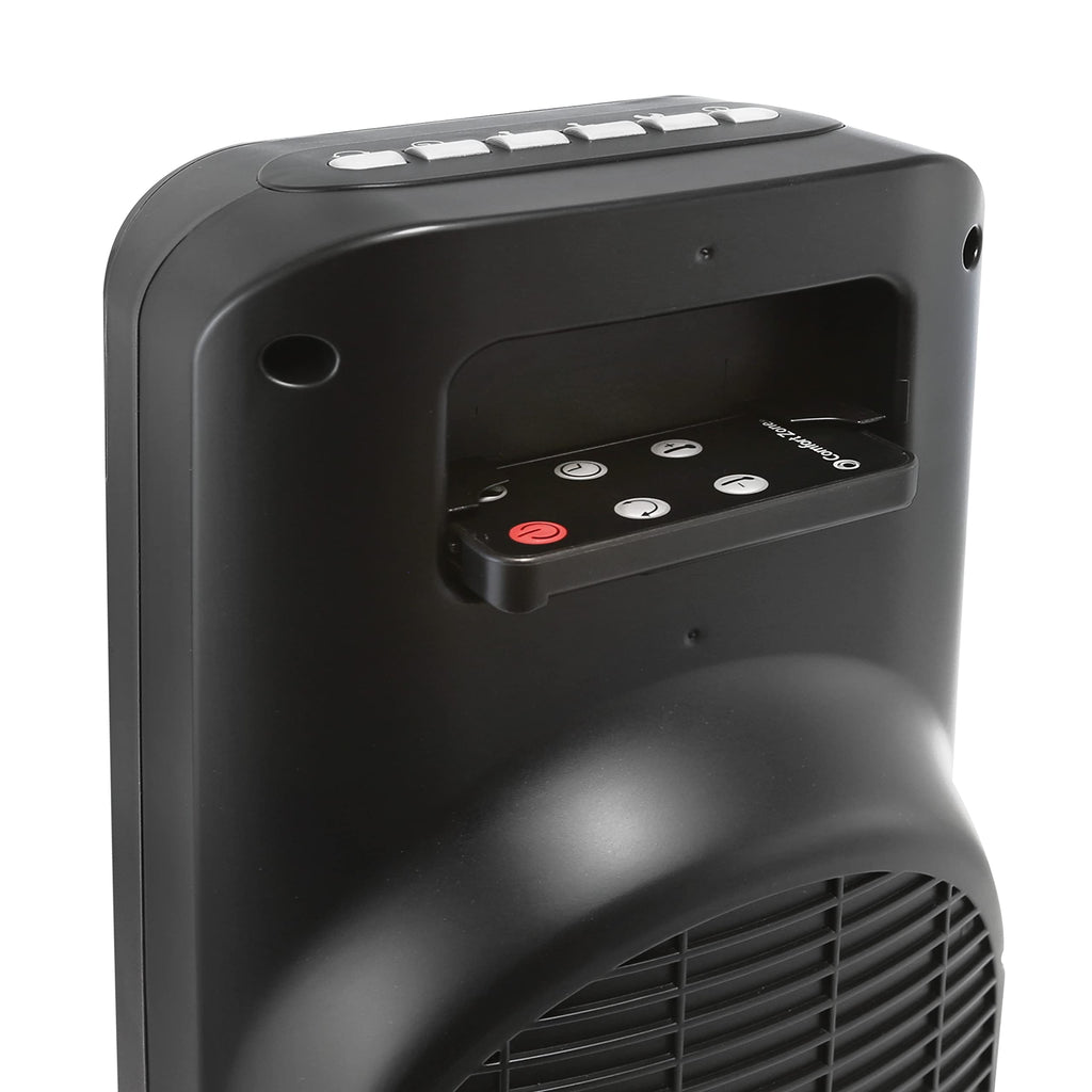 Comfort Zone Electric 24" Oscillating Digital Tower Space Heater with Full Function Remote, Adjustable Thermostat, and Overheat Protection, Ideal for Home, Bedroom, & Office, 1,500W, CZ523RBK