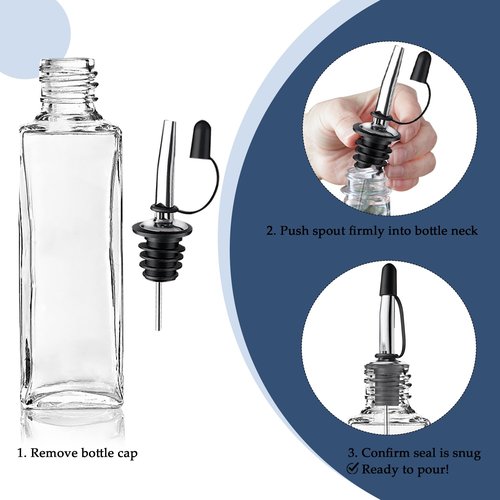 12 Pack Leak-Proof Dust Cap Wine Pourers,Stainless Steel Bottle Pourers for Alcohol, Olive Oil & Syrups- Fast, Controlled Pouring,Bar & Home Kitchen Accessories