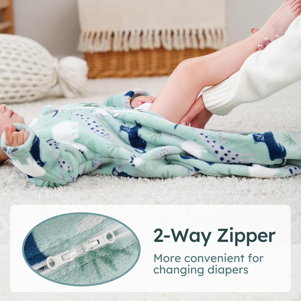 Yoofoss Baby Sleep Sack - Long Sleeve 1.5 Tog Fleece Wearable Blanket for 12-18 Months | Soft & Warm