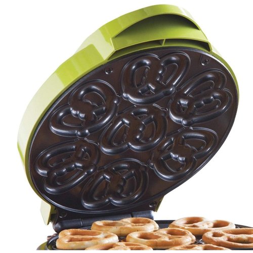 Brentwood Mini Pretzel Maker Machine Non-Stick, Green (Pack of 3)