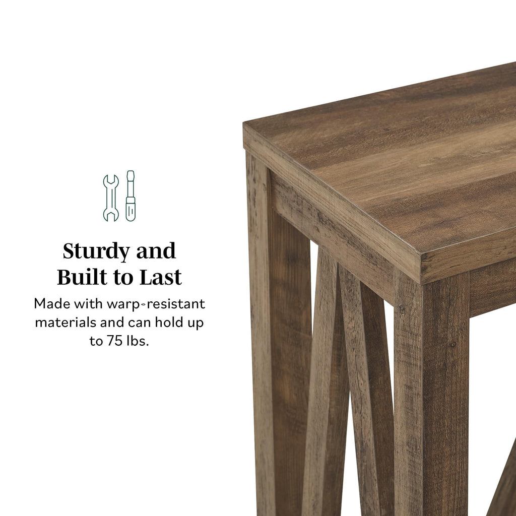 Walker Edison Modern Farmhouse Accent Entryway Table Entry Table Living Room End Table, 52 Inch, Grey Wash