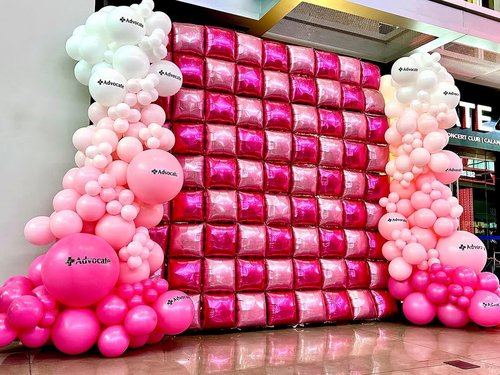 HKYOOD 50pcs Hot Pink and Pink Square Foil Balloons Wall Backdrop with 147pcs Balloon Garland Arch Kit, Double Sided Balloon Tunnel for Anniversary Bachelorette Birthday Valentines Party Decorations