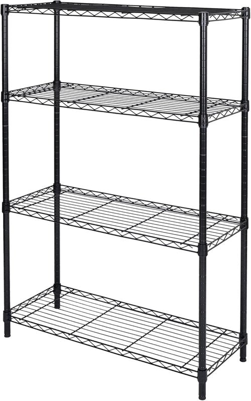 Homeiju Heavy-Duty 4-Tier Shelving Unit - Adjustable Metal Storage Rack for Kitchen & Garage | 1300 LBS Capacity, 13.77"D x 35.43"W x 54.33"H