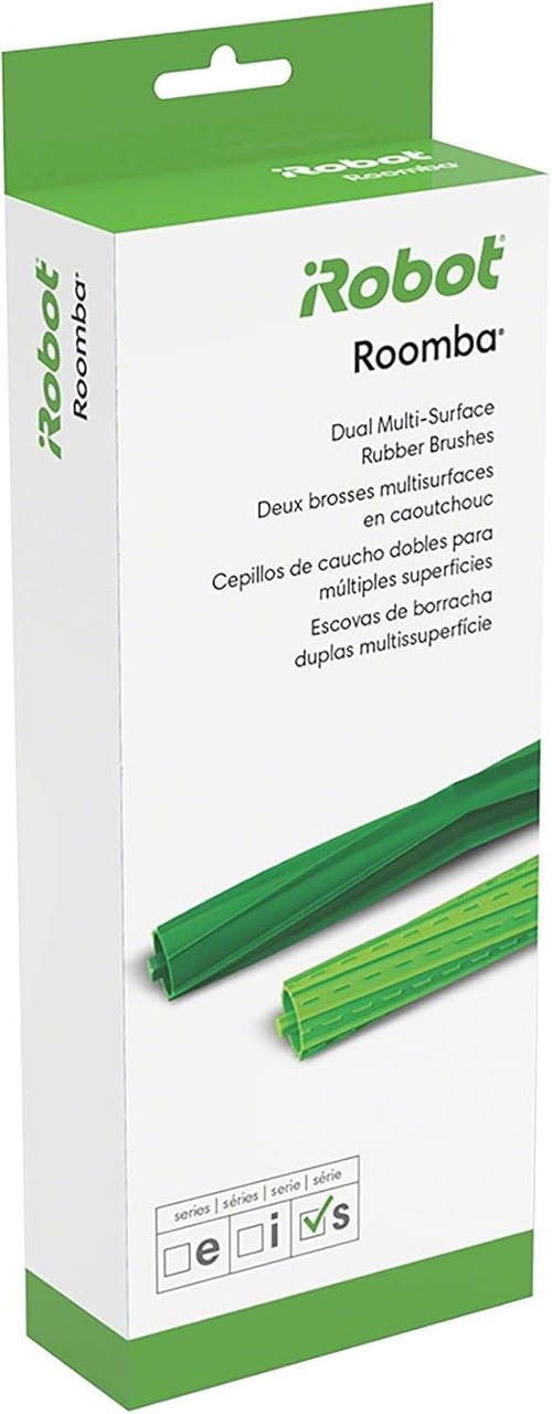 iRobot Roomba S Series Replacement Dual Multi-Surface Rubber Brushes - Authentic Green Parts