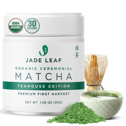 Jade Leaf Matcha Organic Ceremonial Grade Green Tea Powder - 100% Pure Japanese First Harvest | 30g Tin