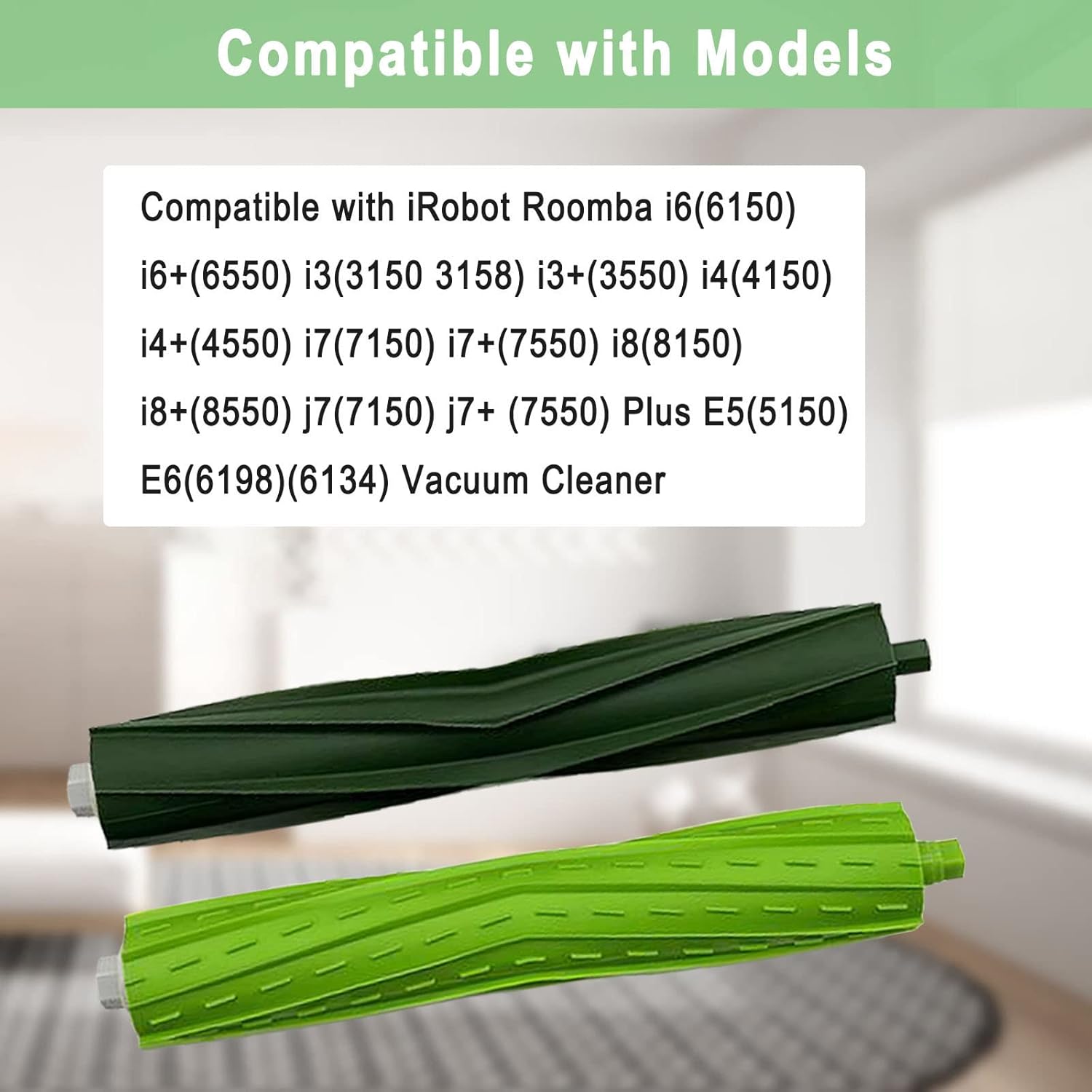 Tivcroxs Replacement Parts - Multi-Surface Rubber Brush Roller for iRobot Roomba Vacuum Cleaners | 4 Sets