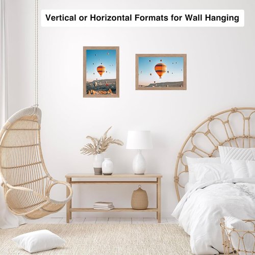 JCJMY 6x10 Rustic Brown Picture Frame - Versatile Wall & Tabletop Display with Shatter-Resistant Plexiglass