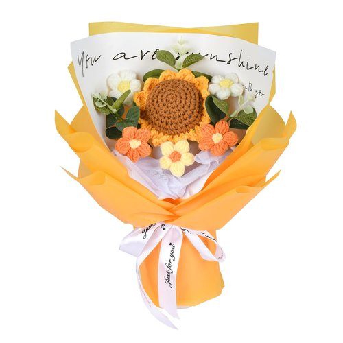 Platybelodon Crochet Flower Bouquet Crochet Flowers Gifts for Women Handmade Ideal for Mom Wife Best Friend Girlfriend Suitable for Anniversary Graduation Wedding Home Decor