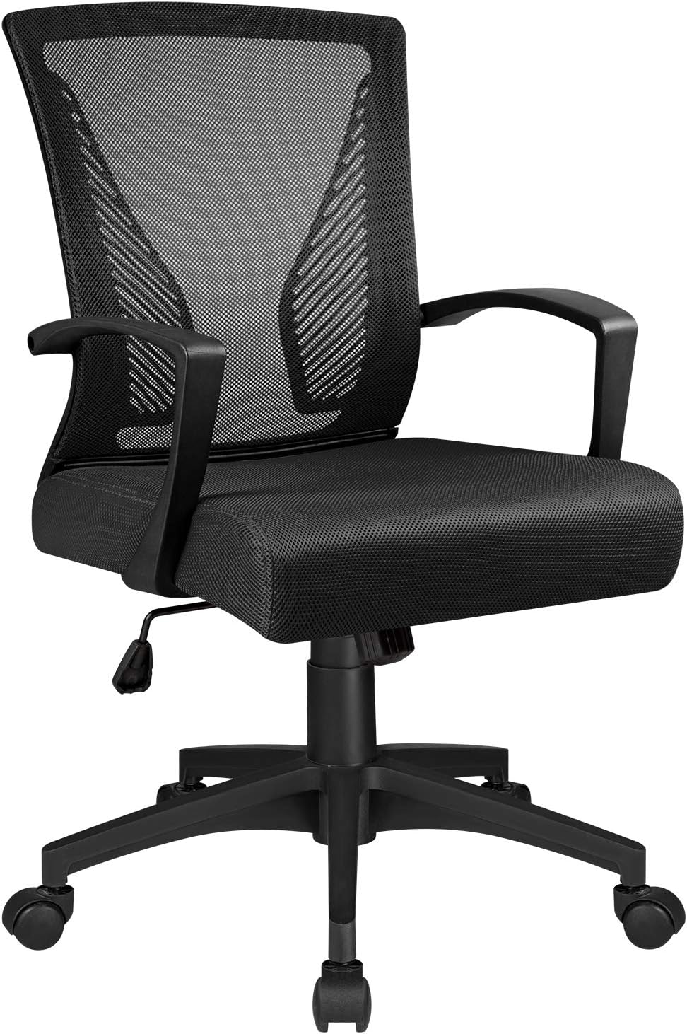 Tuoze Ergonomic Office Chair - Mid Back Mesh Design with Lumbar Support & Armrests | Black