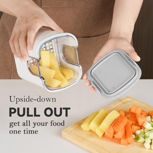 KEOUKE Multifunctional Vegetable Chopper - 3 Interchangeable Blades & Storage Box for Easy Food Prep
