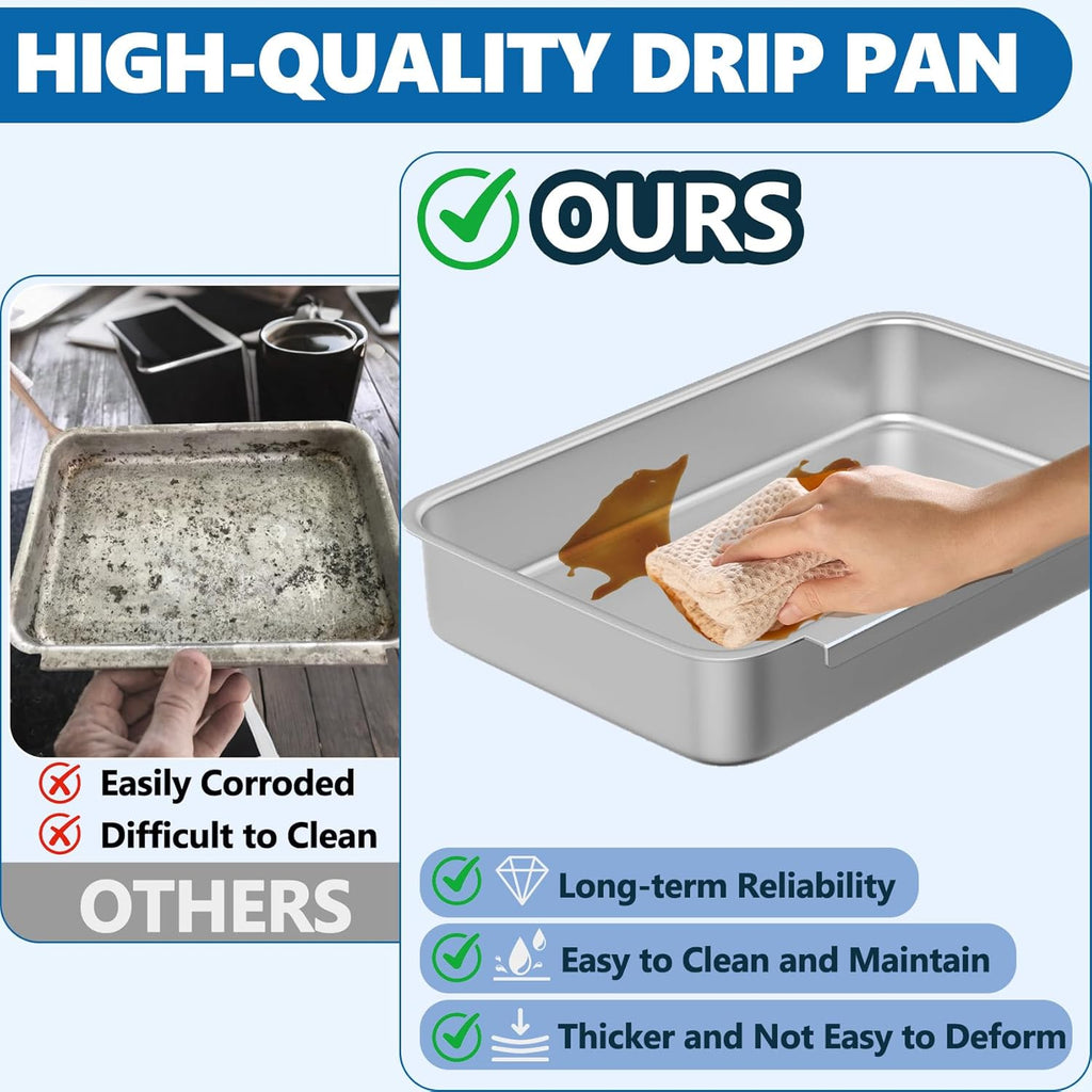 **SafBbcue Grease Catch Pan - Replacement Tray for Weber Spirit & Genesis II Grills | Includes Disposable Liners**