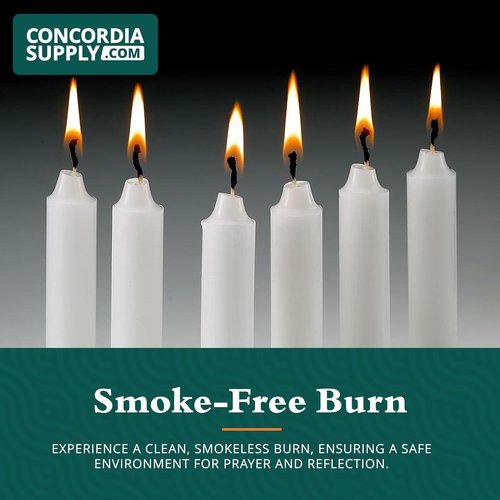 Concordia Supply Church Candles - Bulk White Vigil Candles for Memorial & Ceremony | 4.25" x 1/2", Box of 250
