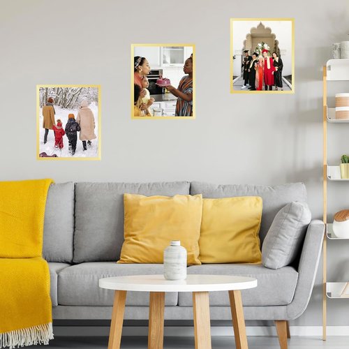 **JCJMY 16x18 Gold Picture Frame - Versatile Wall Hanging for Horizontal & Vertical Photos**