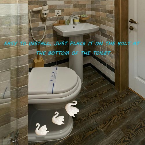 2PCS Toilet Bolt Covers Decorative, Ceramic Toilet Bolt Caps Decorative, Funny Toilets Screw Cover Caps, Lovely Swan Toilets Bowl Bolt Covers, Easy Installation Bathroom Accessories (White)