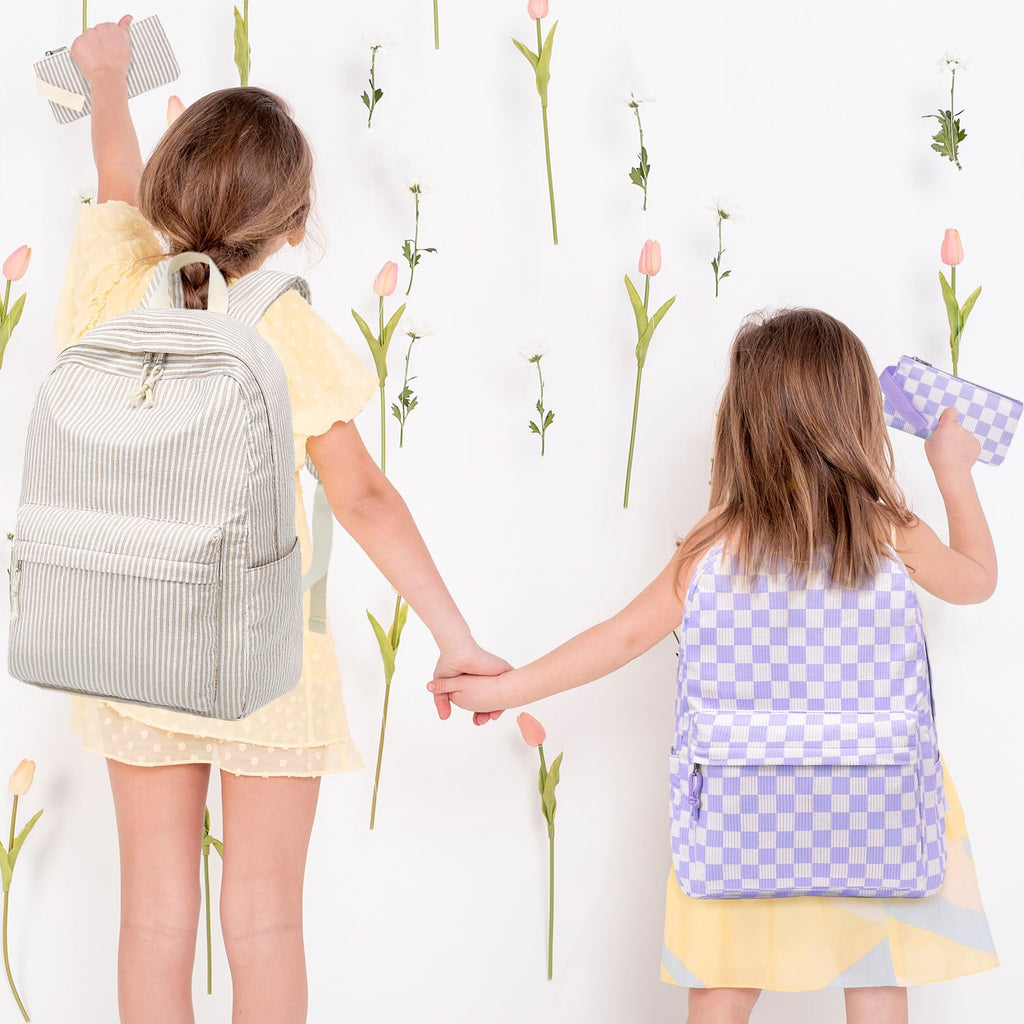 LEDAOU Backpack for Girls School Bag Kids Bookbag Teen Backpack Set Daypack with Lunch Bag and Pencil Case