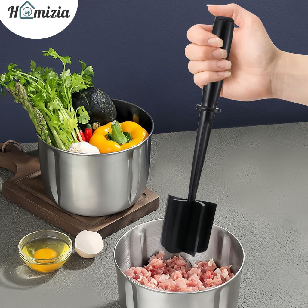 Meat Chopper - Premium Nylon Hamburger Smasher & Potato Masher for Easy Cooking | Heat Resistant Tool