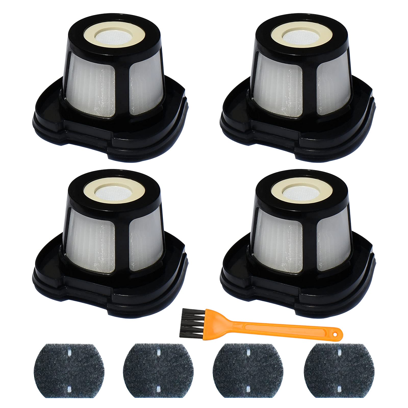 Vacuum Filter Replacement for Bissell 2284W, 2390, 2389, 2390A, Replace Parts for 1614212, 1614203, 1614204,4 Mesh Filters and 4 Foam Filters