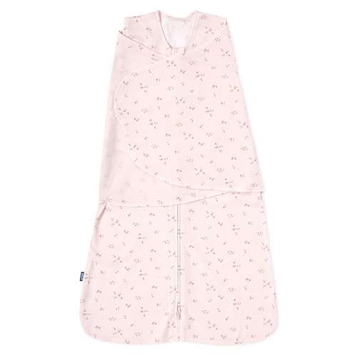 HALO 100% Cotton Sleepsack Swaddle - 3-Way Adjustable Wearable Blanket, TOG 1.5, Pink Floral, Small (3-6 Months)