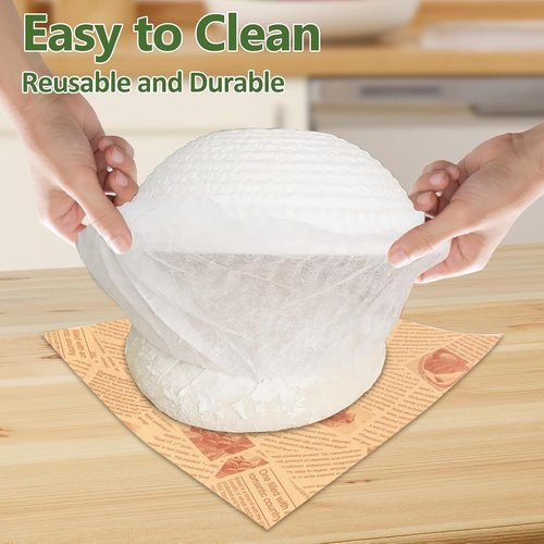 Banneton | 100 Pack Non-Stick Bread Proofing Basket Liners - BPA-Free, Elastic Design, 21" Size