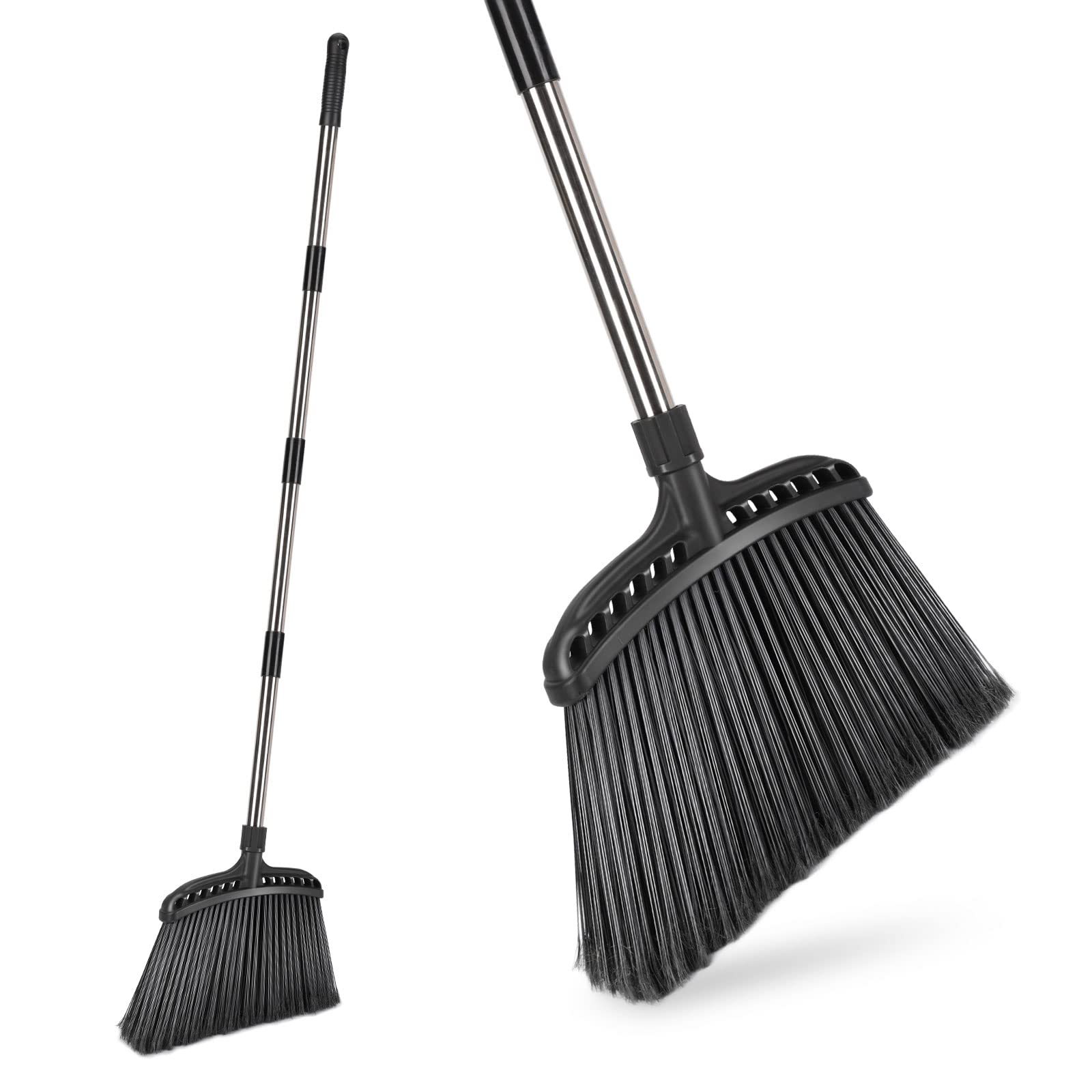 Outdoor Broom,Masthome Heavy Duty Broom,56" Brooms for Sweeping Outdoor,Angle Commercial Brooms with Hard Bristles, for Kitchen Home Office Garage Courtyard Lobby Lawn Concrete