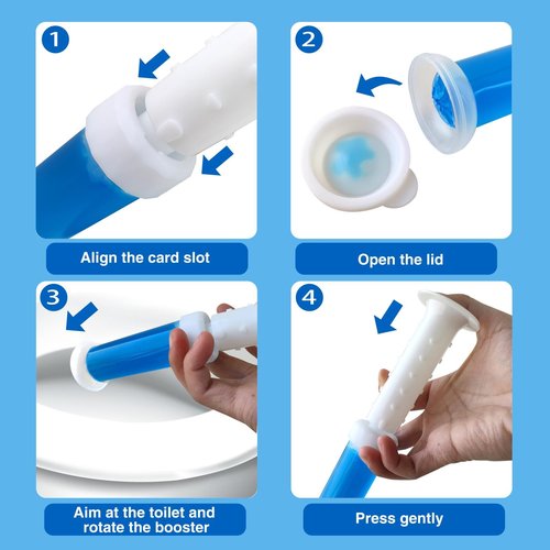 96 Pack Toilet Gel Stamps, 8 Fresh Scents | Long-Lasting Bathroom Freshener & Cleaner | Each Stamp Lasts 12 Days | Easy-Press Applicator for Home, Guest Bath, Rental