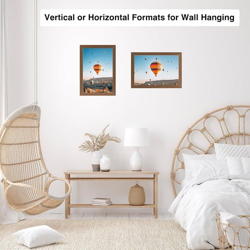 JCJMY 6x8 Picture Frame - Brown Wall Hanging or Tabletop Display | Shatter-Resistant Plexiglass