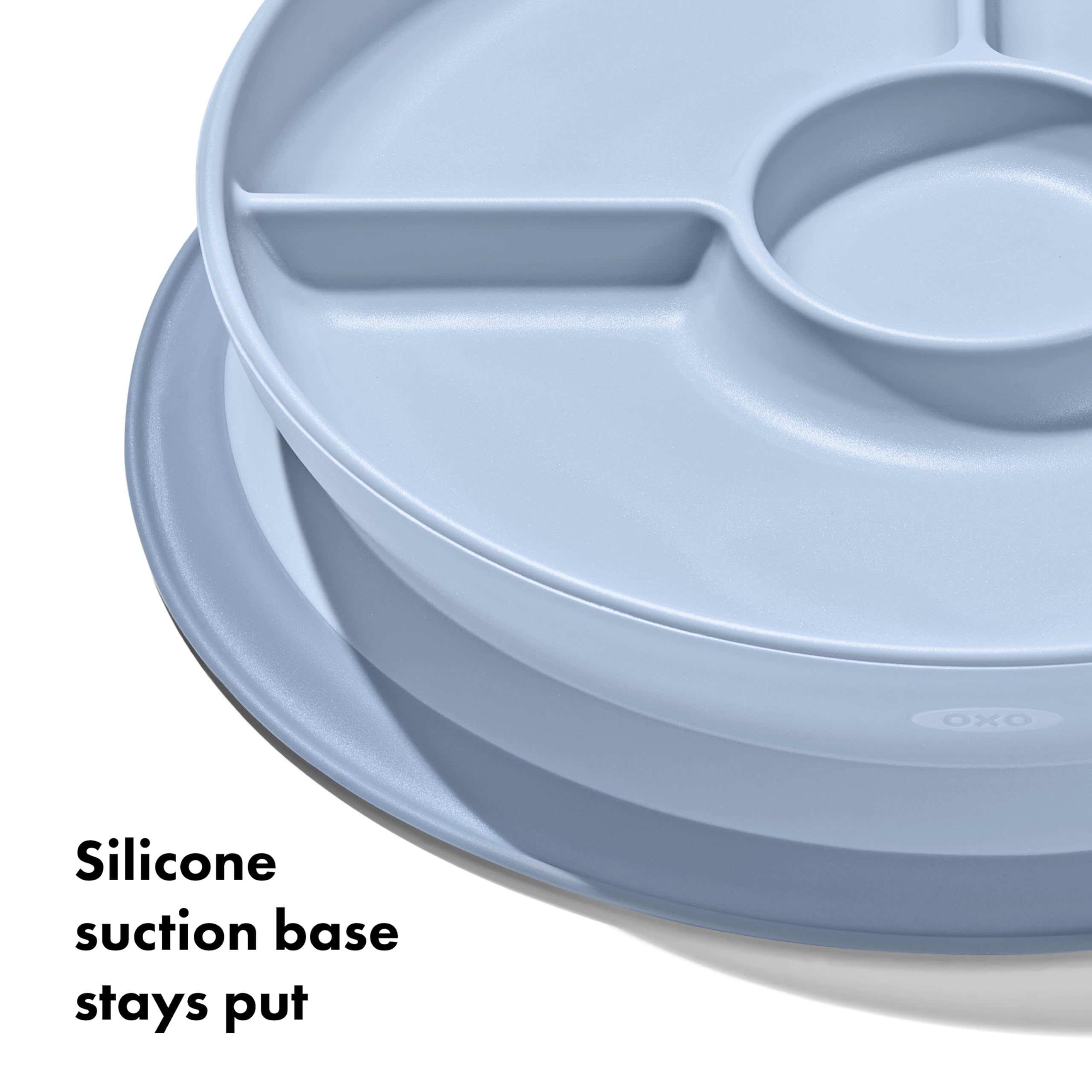 OXO Tot Stick and Stay Suction Divided Plate - Dusk