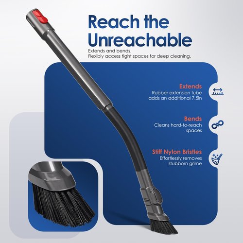 Kuflant Extendable Flexible Crevice Tool Vacuum Attachments, 971433-01 Quick Release Slim Nozzle Attachment Compatible with Dyson V15 V12 V11 V10 V9 V8 V7 Gen5 G5 Vacuum Cleaner