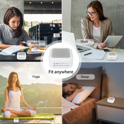 LUXSWAY Sound Machine, White Noise Machine for Adults Kids Baby | 8 Non-looping Sounds | Powered by AC or USB | Timer | Easy to Pocket and Travel – Classic White
