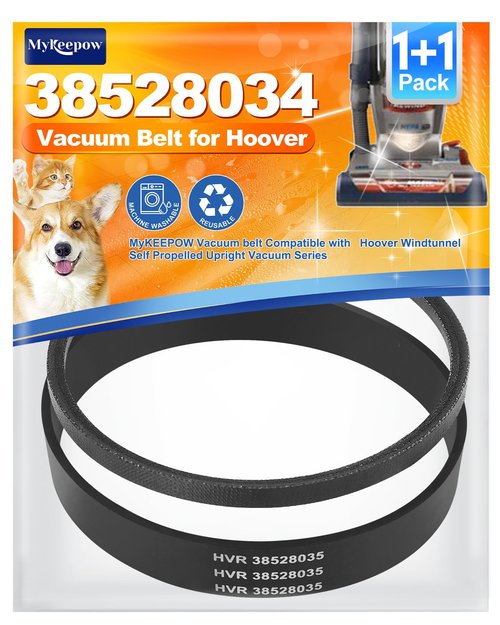 MyKEEPOW 38528034/38528035 Vacuum Belts Compatible with Hoover WindTunnel Self-Propelled U6485900 U6439900 U6454900 U6630900 Series, Replace Part 40201200 & 40201170,1+1 Pack