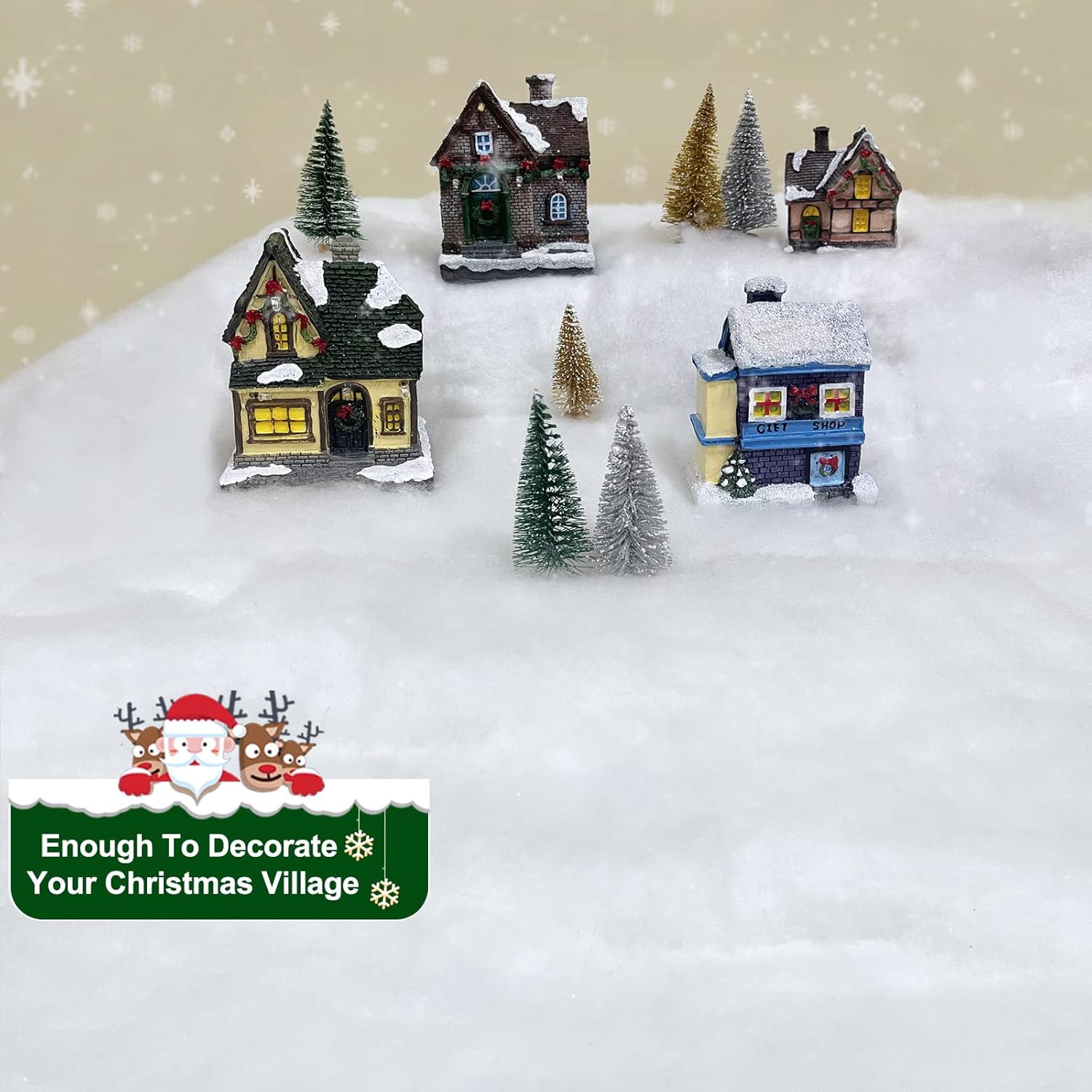 TURNMEON Christmas Snow Blanket Roll - 3 Pack of 10 Ft x 15 Inch Soft Artificial Snow for Holiday Decor