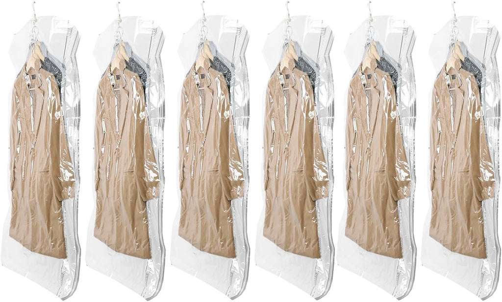 TAILI Vacuum Sealer Storage Bags - Space-Saving Jumbo Clear Bags for Clothing & Travel | 6 Pack