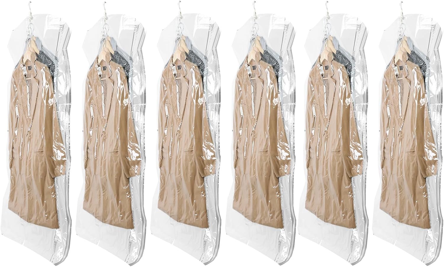 TAILI Vacuum Sealer Storage Bags - Space-Saving Jumbo Clear Bags for Clothing & Travel | 6 Pack
