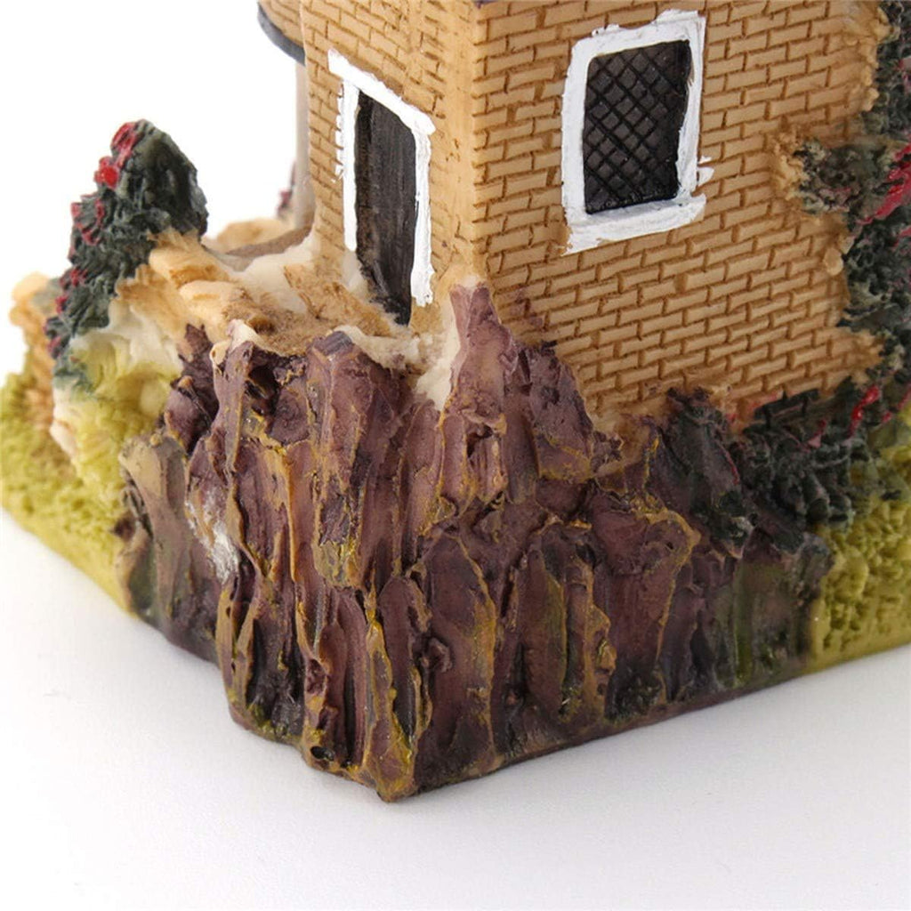 Skiennix Miniature House Fairy Garden Ornaments - 4PCS Resin Stone Village Decor for Terrariums