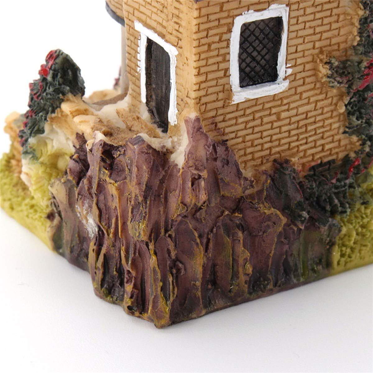 Skiennix Miniature House Fairy Garden Ornaments - 4PCS Resin Stone Village Decor for Terrariums
