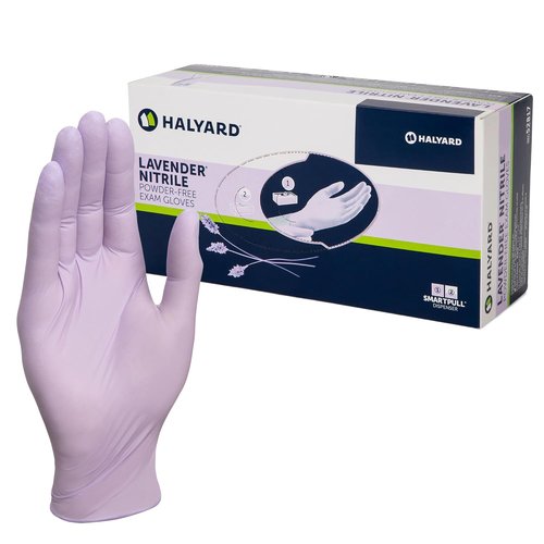 Halyard Lavender Nitrile Exam Gloves - Powder-Free, Non-Sterile, Medium, 3.1 Mil, 9.5 Inches | Box of 250