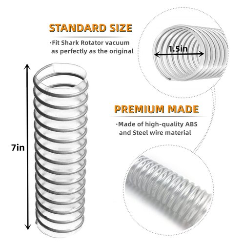 JEDELEOS Lower Hose for Shark Rotator NV752 NV751 NV340 NV400 NV501 NV502 NV503 NV505 NV552 NV650 UV795 Vacuum Cleaner, 1-1/2" Replacement Parts (Pack of 2)