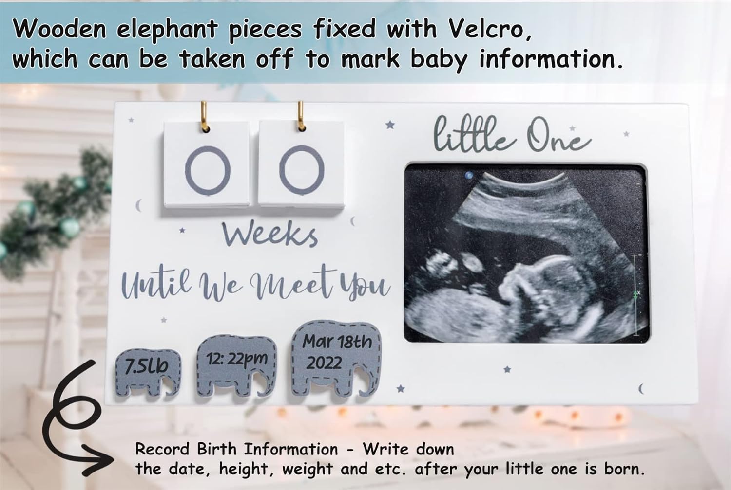 Skiennix Ultrasound Photo Frame - Baby Countdown Weeks | Perfect Pregnancy Gift for Expecting Parents
