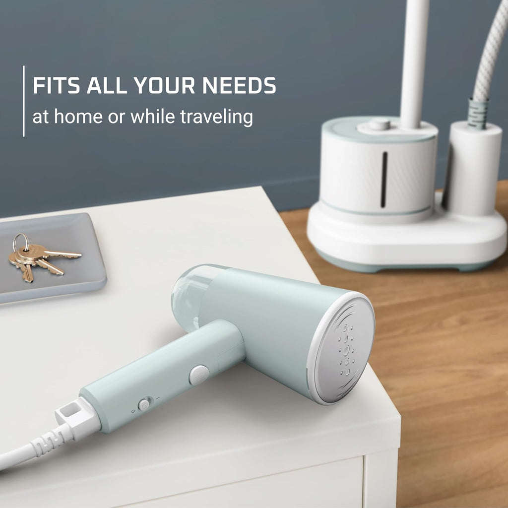 Rowenta Mini Travel Steamer - Portable Handheld Clothes Steamer with 2.3 Oz Tank, 1100 Watts, Green