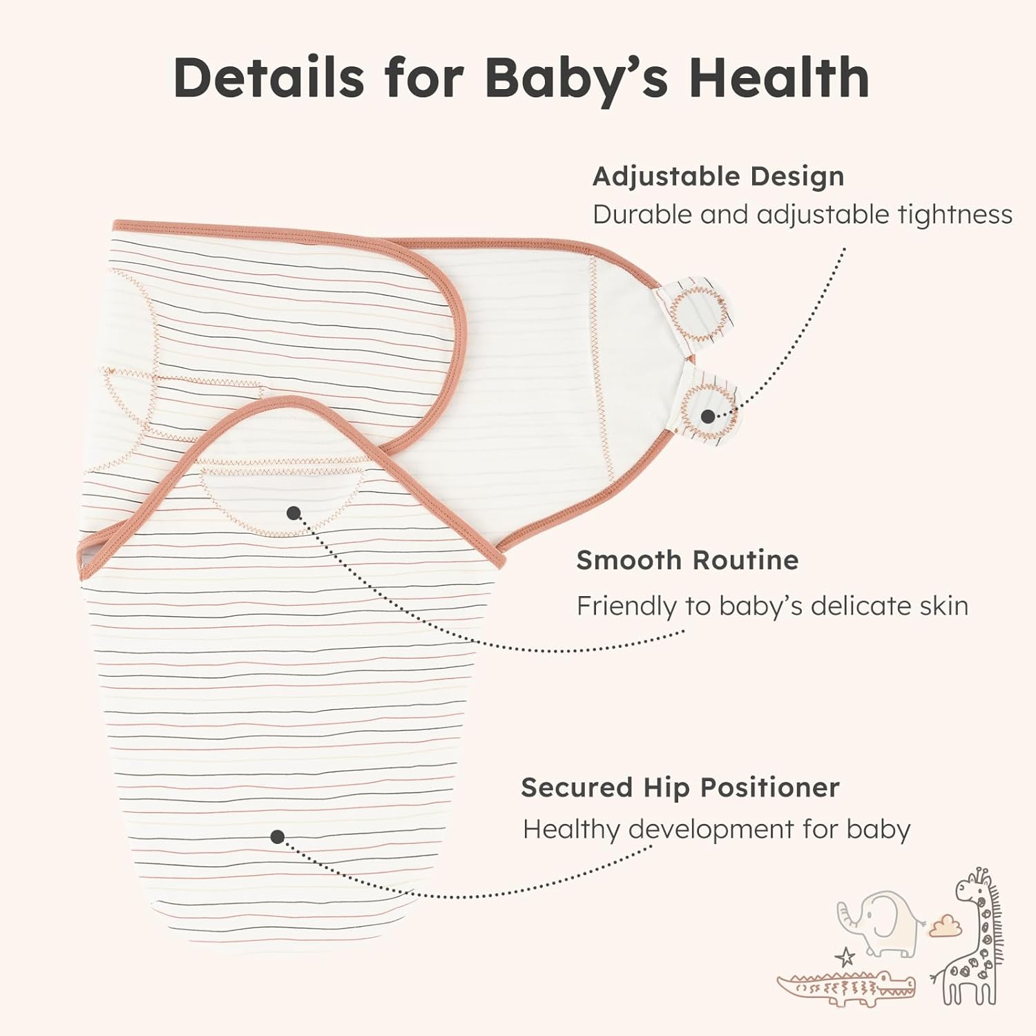 Yoofoss Baby Swaddles - 100% Cotton Adjustable Swaddle Sack | Soft & Breathable for Newborns (0-3 Months, 3 Pack)