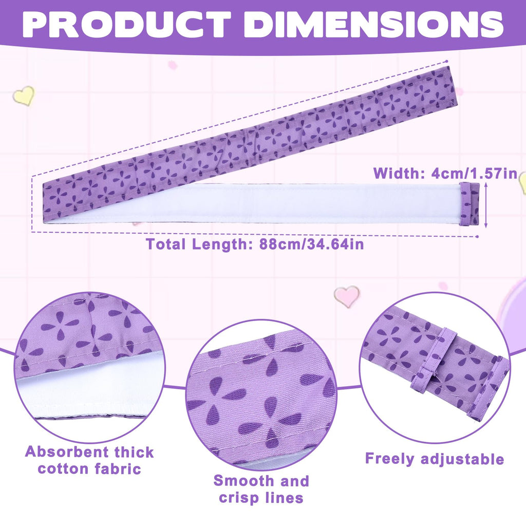 4 Pcs Cake Strips, Washable Reusable Cake Pan Wraps for Even Baking Convenient Cakes Bakings Supplies for Kitchen Bakery Restaurant to Evenly Moist Level(Purple)