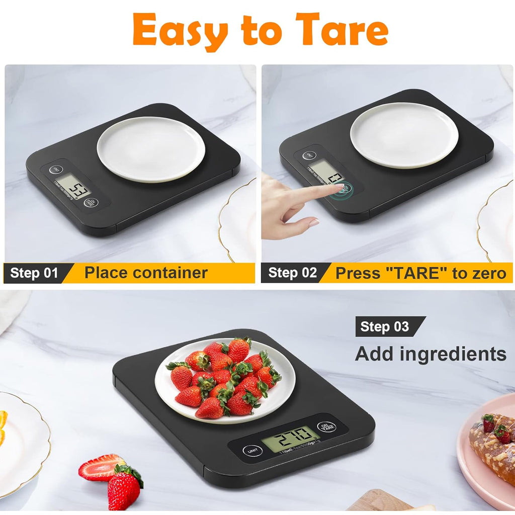 URAMAZ Digital Food Scale - Nutritional Calculator for Weight Loss | Tracks 20 Nutrients, 11lb Capacity