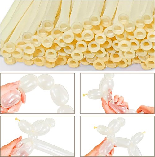LXZFCRG Clear Long Skinny Latex Balloons - 100Pcs Twisting Balloons for Animal Sculpting & Party Decor