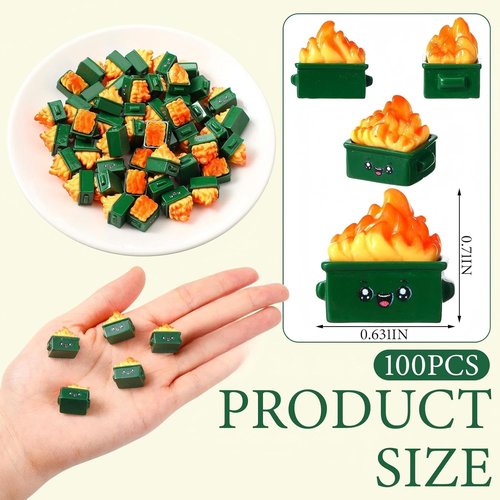 Lineshading Mini Dumpster Figurines - 100 Pcs Resin Trash Decor for Office & Home | Unique Gifts for Coworkers & Teachers