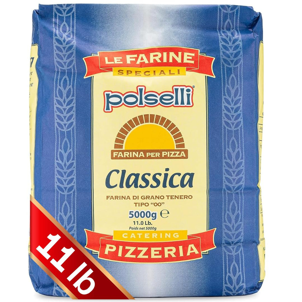 POLSELLI Double Zero Flour - Extra Fine 11 lbs | All-Natural, Unbleached & Unbromated for Pizza & Pasta