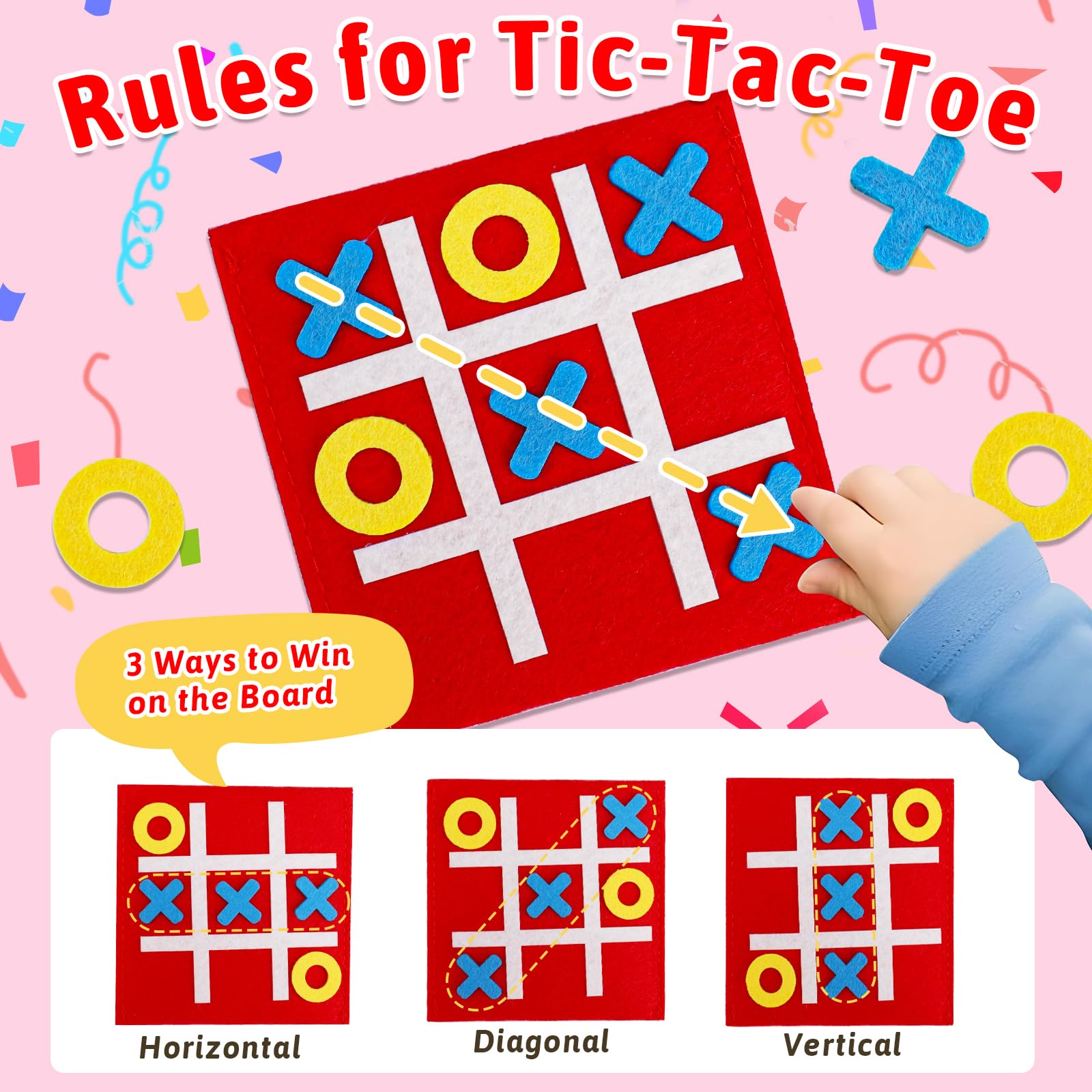 24 Pack Valentines Day Gifts for Kids School Classroom - Tic Tac Toe Game with Funny Valentine's Day Exchange Cards for Toddler Boys Girls Classmates Valentine Party Favors Prizes Boxes Treat Bulk