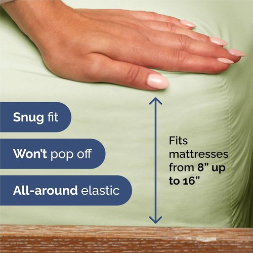King Size 4-Piece Sheet Set | Comfy Cooling Bed Sheets - Luxury Hotel Quality - Deep Pockets, Wrinkle-Free - Light Sage Green