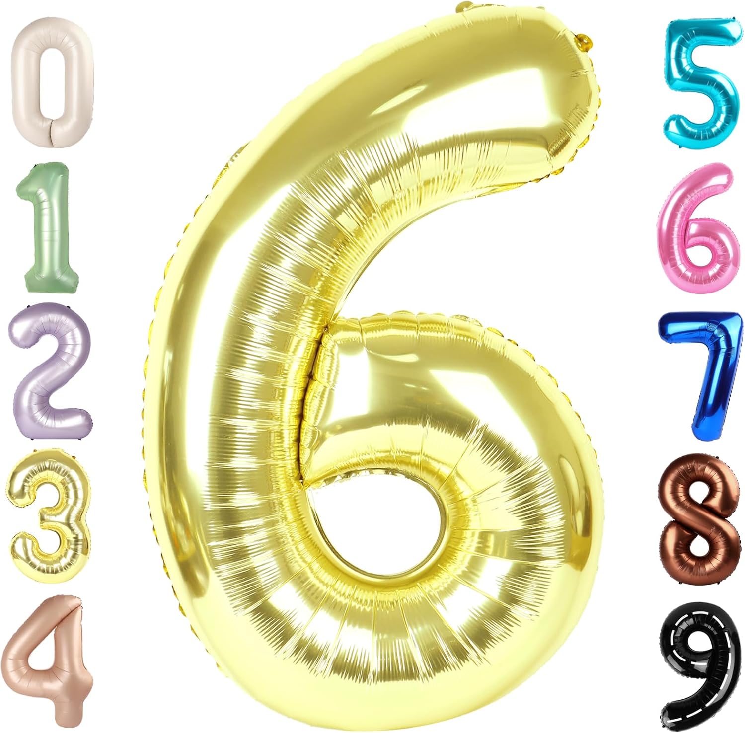 Number 6 Balloon - 40 Inch Light Gold Birthday Decoration for Boys & Girls | Perfect for 6th Birthday Celebrations